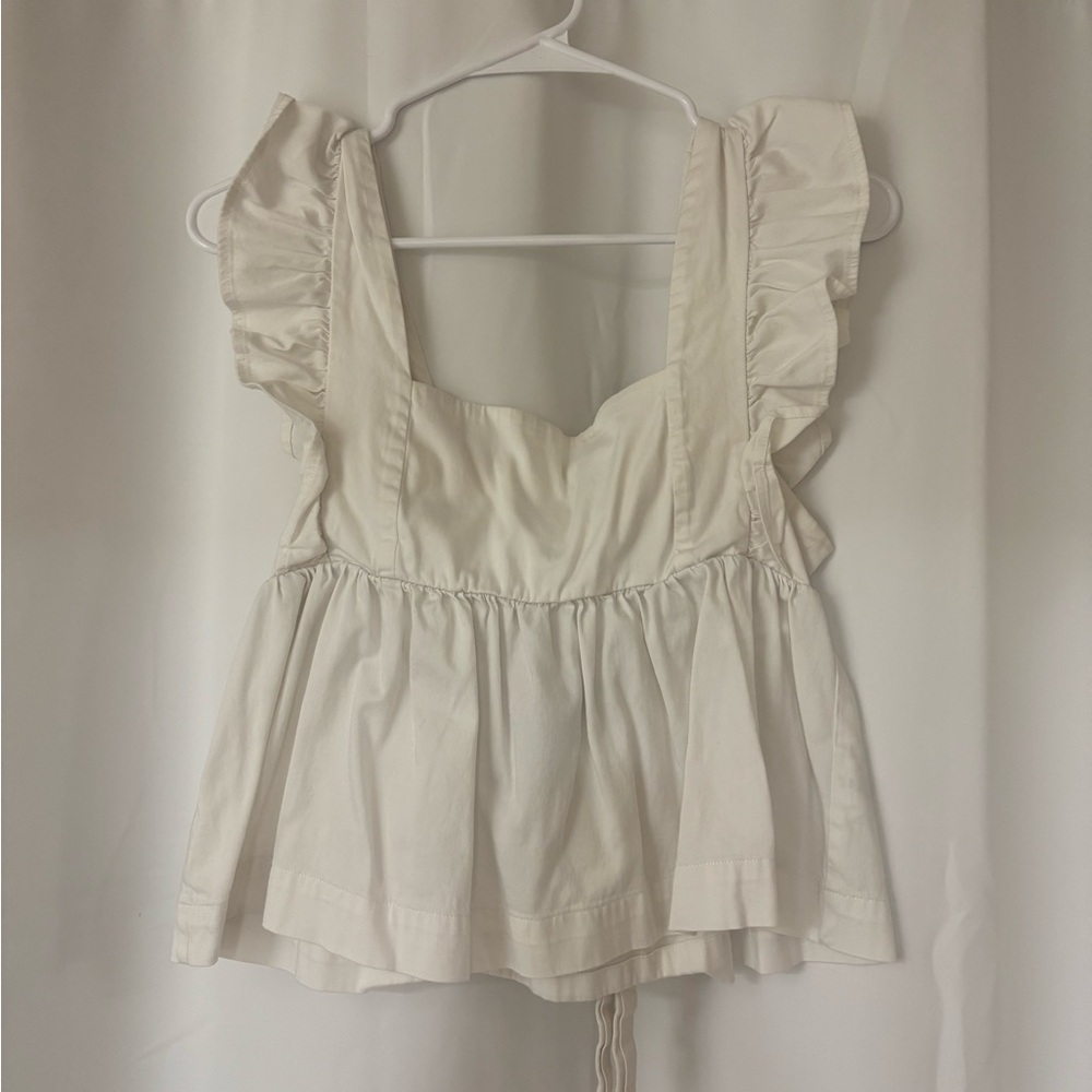 Ruffled White Blouse